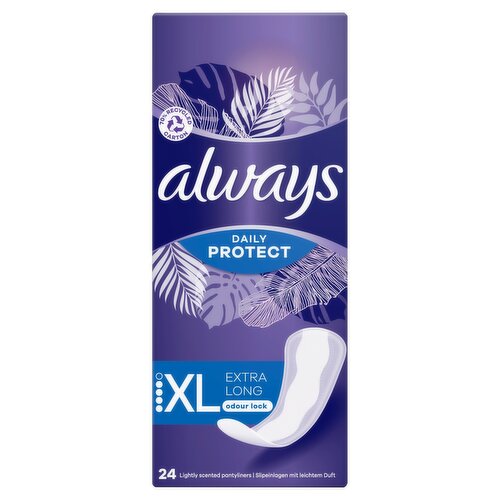 Always Dailies Extra Protect Panty Liners Long Plus (24 Piece)