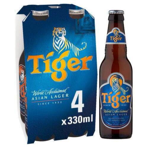 Tiger Beer Bottles 4 Pack (330 ml)