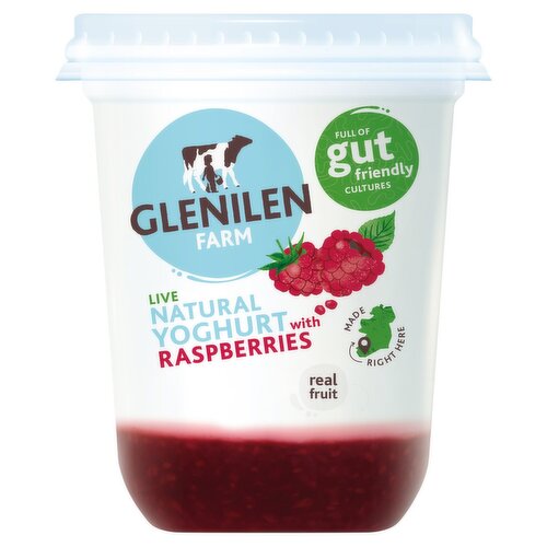 Glenilen Farm Live Yoghurt with Raspberries (500 g)