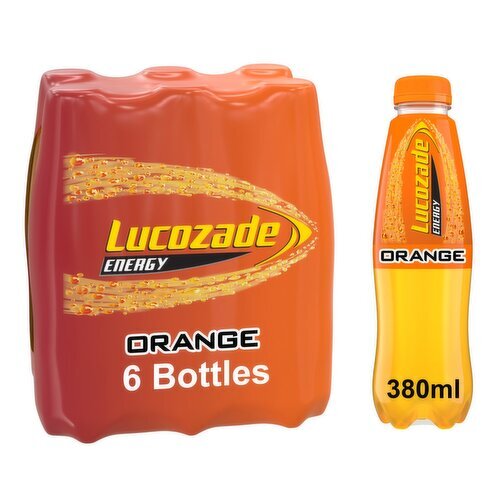 Lucozade Energy Orange Bottles 6 Pack (380 ml)