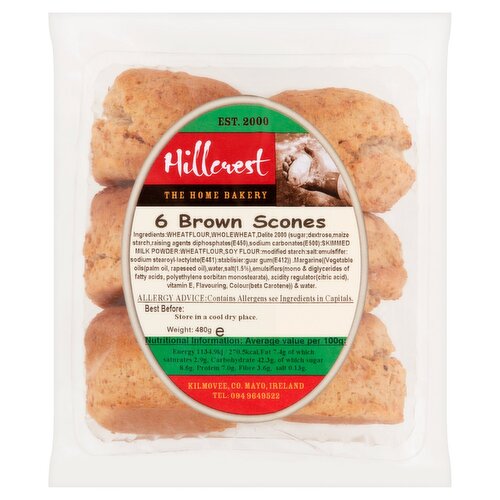 Hillcrest  Brown Scones 6 Pack  (480 g)