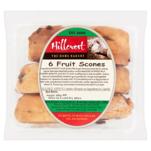 Hillcrest Fruit Scones 6 Pack (480 g)