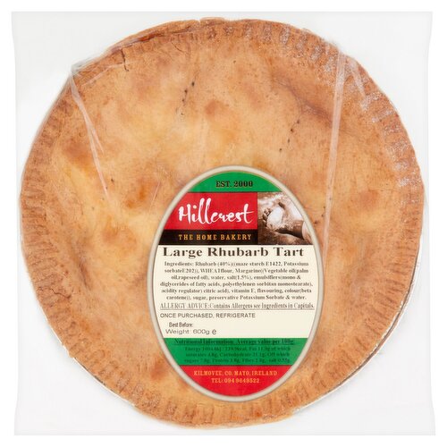 Hillcrest Large Rhubard Tart (600 g)