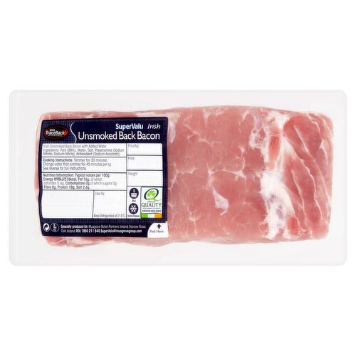 SuperValu Fresh Irish Unsmoked Back Bacon Joint (1.1 kg)