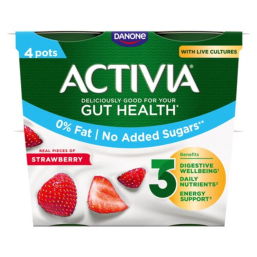 Danone Activia 0% Strawberry 4 Pack (460 g) - Storefront EN