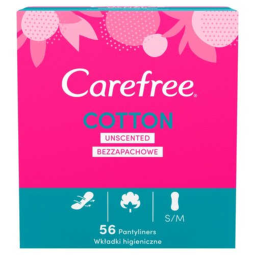 Carefree Cotton Unscented  Panty Liners (56 Piece)