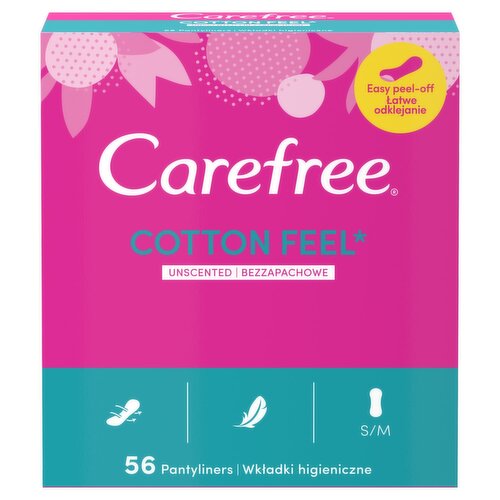 Carefree Cotton Unscented  Panty Liners (56 Piece)