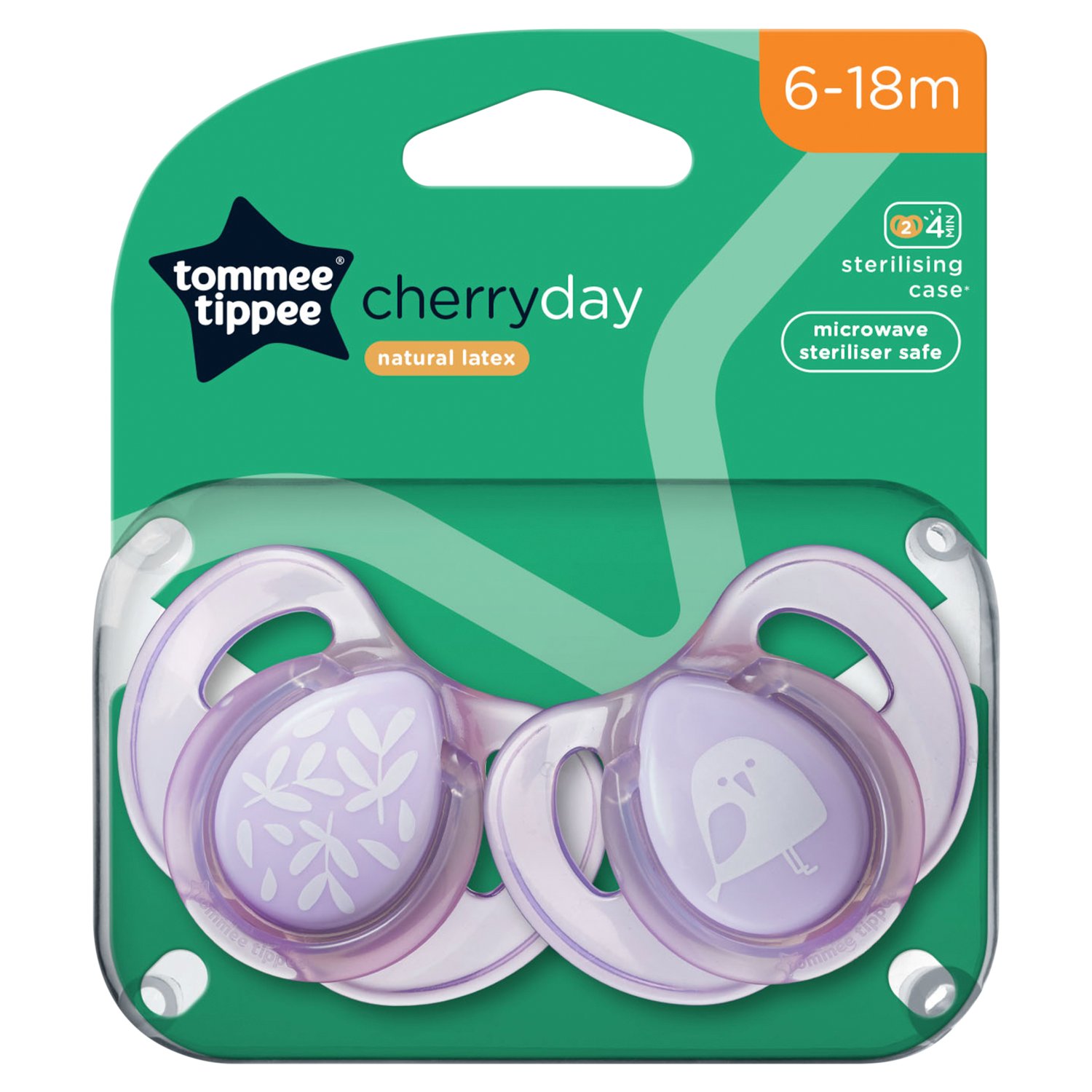 Tommee Tippee Cherry Soothers 6-18 Months (2 Piece)