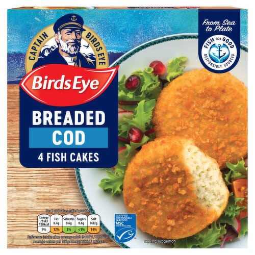 Birds Eye Breaded Cod Fish Cakes 4 Pack (198 g)