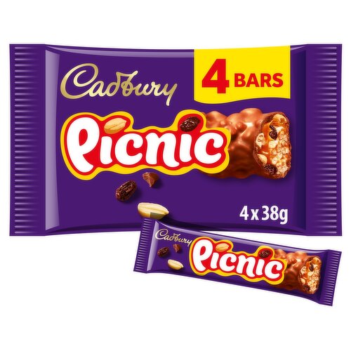 Cadbury Picnic Chocolate Bars 4 Pack  (38 g)