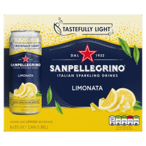 San Pellegrino Lemon Sparkling Can 6 Pack (330 ml)
