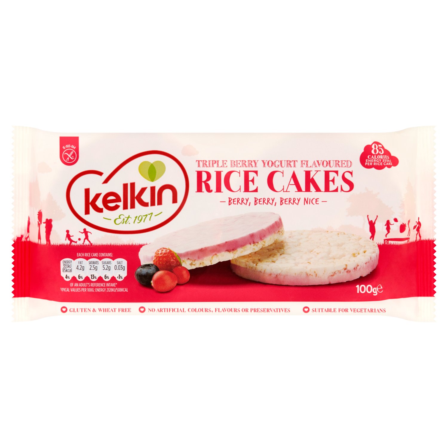 Kelkin Gluten Free Triple Berry Rice Cakes (100 g)