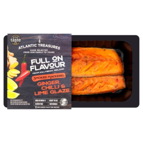 Atlantic Treasures Ginger, Chilli & Lime Smoked Mackerel (170 g)