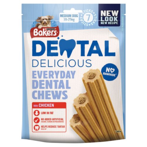 Bakers Dental Delicious with Chicken Medium Dog 7 Pack (200 g)