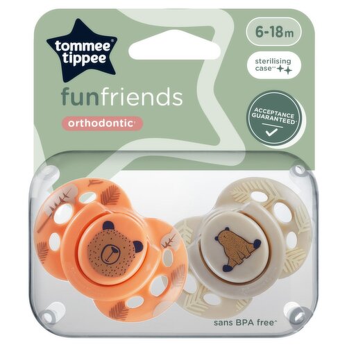 Tommee Tippee Orthodontic Soothers 6-18 Months (2 Piece)