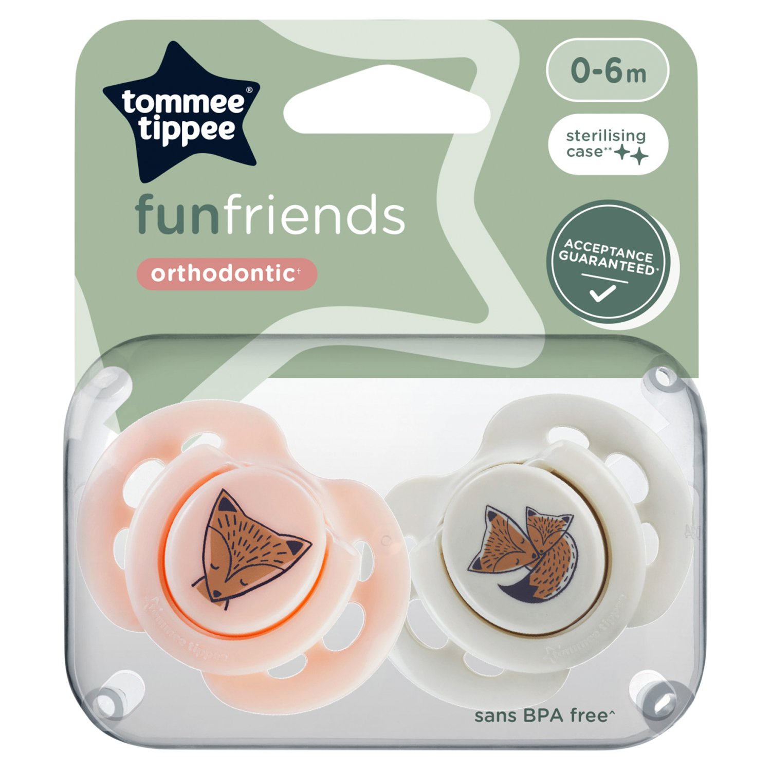 Tommee Tippee Orthodontic Soothers 0-6 Months (2 Piece)