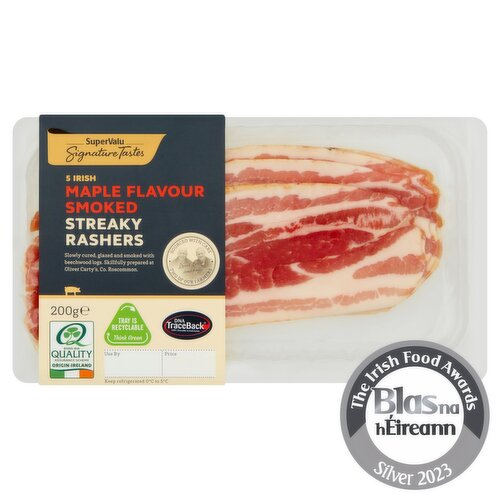 Signature Tastes Irish Pork Maple Flavour Smoked Streaky Rashers (200 g)