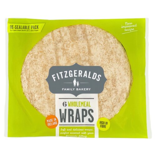 Fitzgeralds Wholemeal Wraps 6 Pack (370 g) - Storefront EN