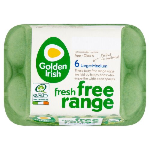 Golden Irish Free Range Medium/Large Eggs (6 Piece)