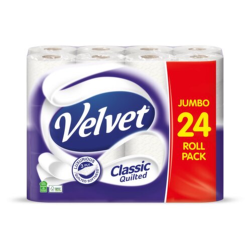 Velvet Classic Quilted Toilet Tissue (24 Roll)