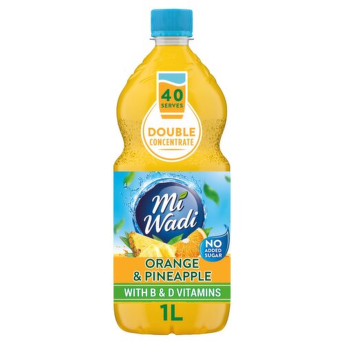 Mi Wadi Orange & Pineapple Double Concentrate No Added Sugar (1 L)