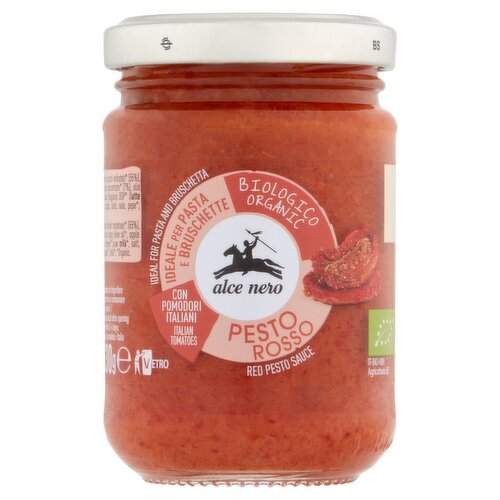 Alce Nero Organic Red Pesto With Dried Tomatoes,pecorino And Parmesan Cheese (130 g)