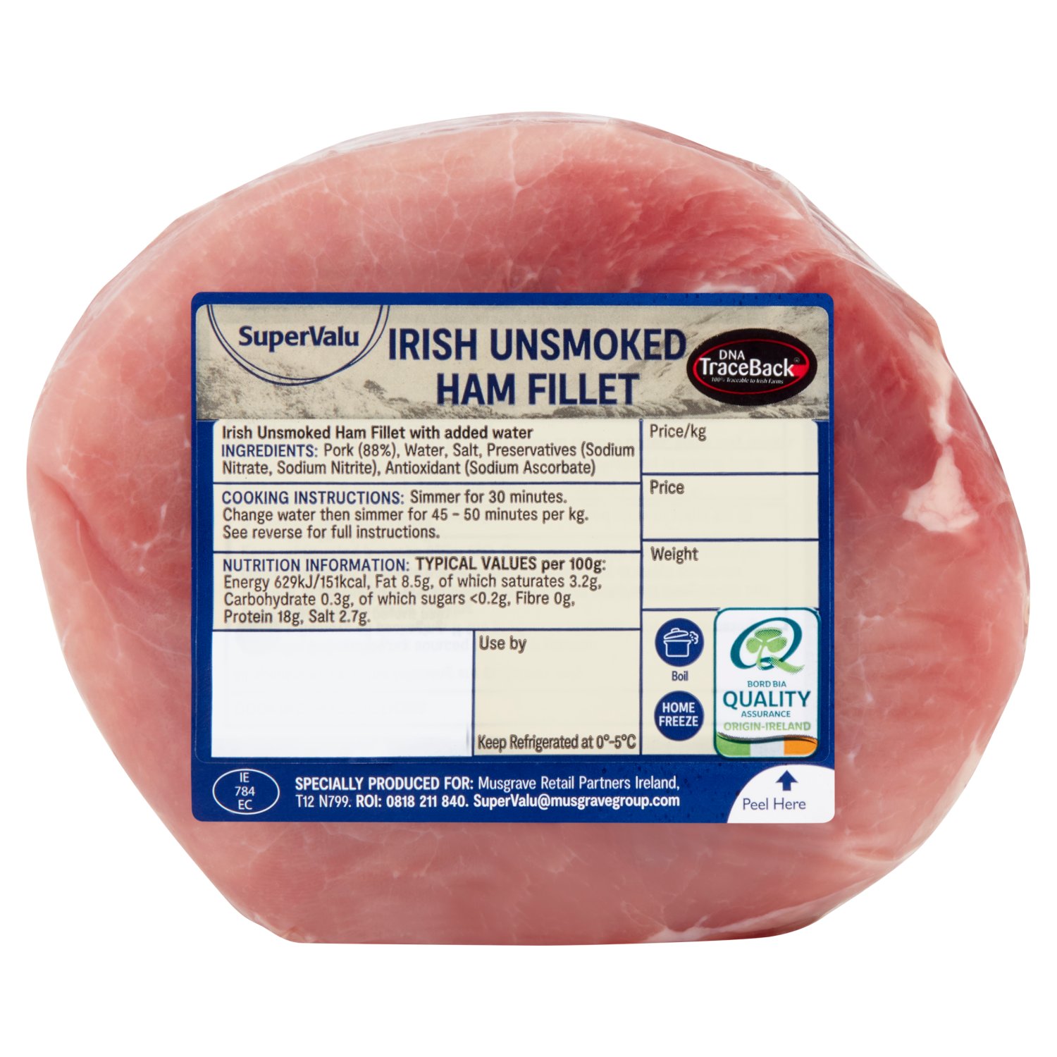SuperValu Fresh Irish Unsmoked Ham Fillet (800 g)