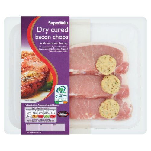 SuperValu Fresh Irish Dry Cured Bacon Chops with Mustard Butter (384 g)