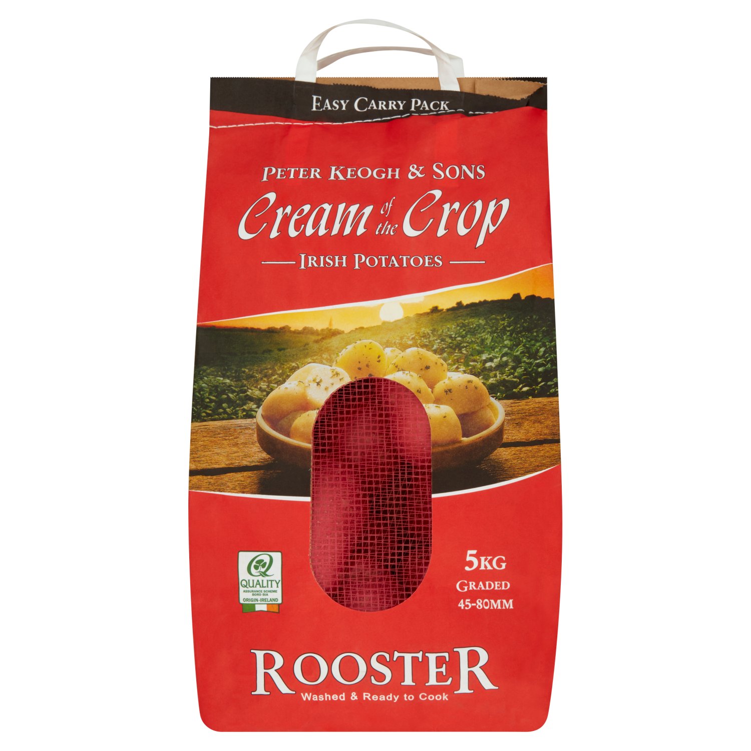 We are delighted to share our Rooster Potatoes with you today and hope you enjoy their light fluffy texture and unique delicious taste... a Keogh family favourite!

Cook with Love
Rooster is the Nation's favourite potato, with its deep red skin and light floury texture. It is an extremely versatile potato, and it is suitable for all potato dishes.