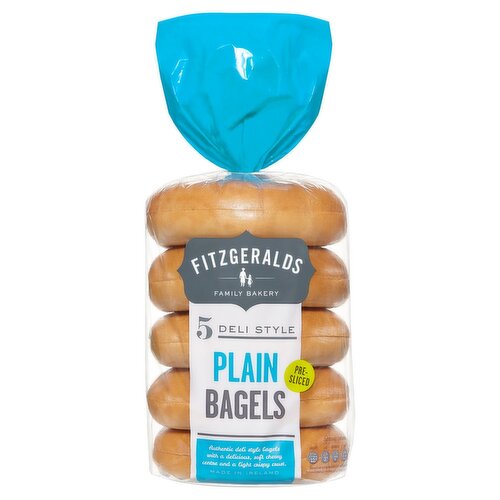 Fitzgeralds Plain Bagels 5 Pack (425 g)