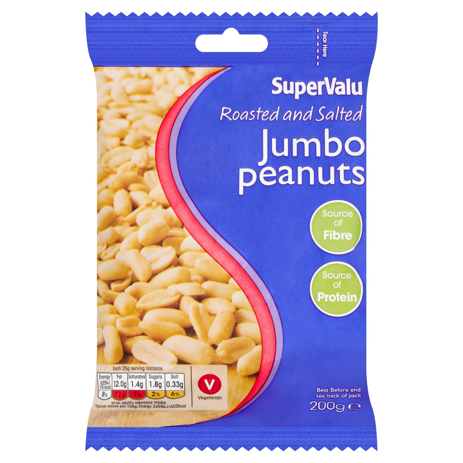 SuperValu Roasted & Salted Jumbo Peanuts Bag (200 g)