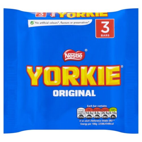 Nestle Yorkie Original Chocolate Bars 3 Pack  (46 g)