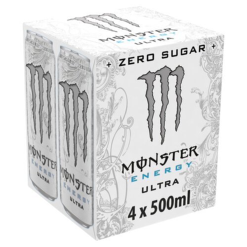 Monster Energy Ultra Zero Can 4 Pack (500 ml)
