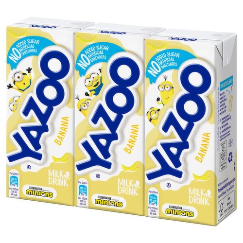 Yazoo Banana No Added Sugar Milkshake 3 Pack Yazoo (200 ml) - Storefront EN