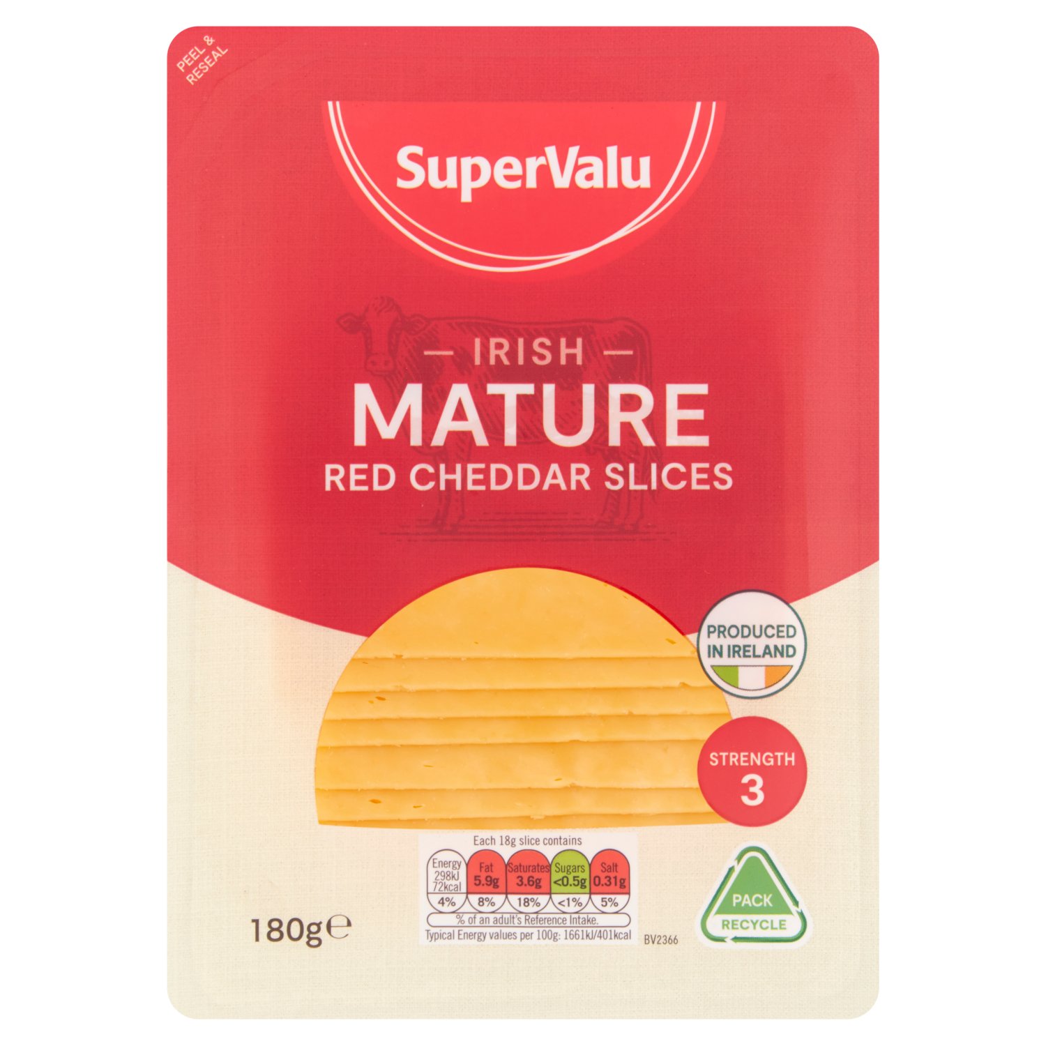 SuperValu Mature Red Cheddar Cheese Slices (180 g)