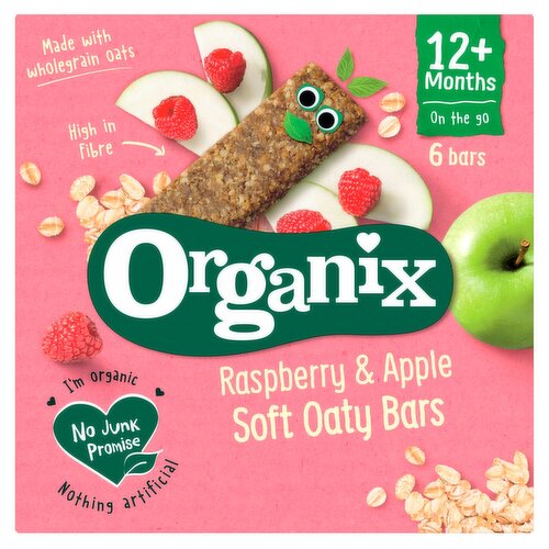 Organix Raspberry & Apple Soft Oaty Bar 12 Months 6 Pack (23 g)