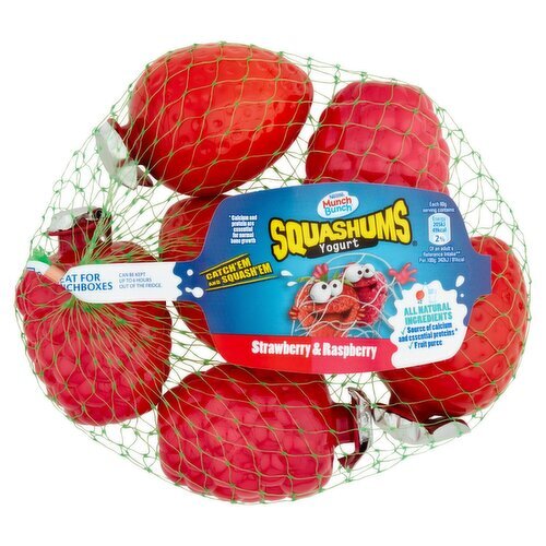 Munch Bunch Strawberry & Raspberry Squashums Yogurt 6 Pack (360 g)