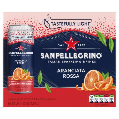 San Pellegrino Blood Orange Sparkling Can 6 Pack (330 ml)