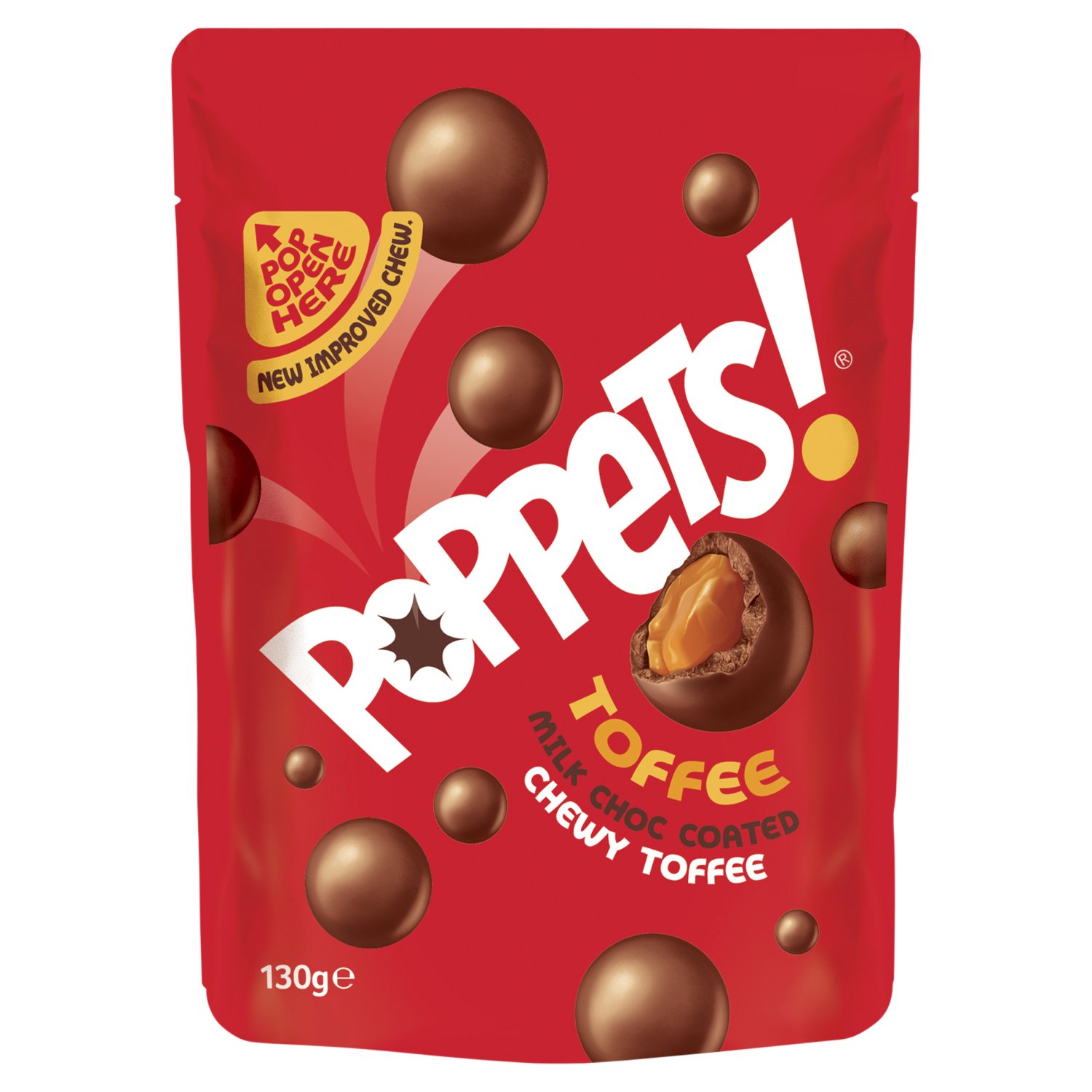 Poppets Chocolate Toffee Pouch (130 g)