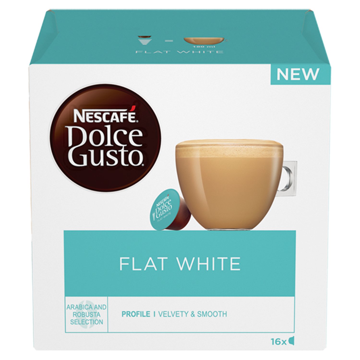 Nescafe Dolce Gusto Flat White Coffee Capsules 16 Pack (187.2 g)