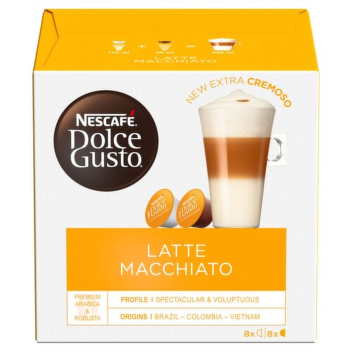 Nescafe Dolce Gusto Latte Macchiato Coffee Capsules 16 Pack (183.2 g)