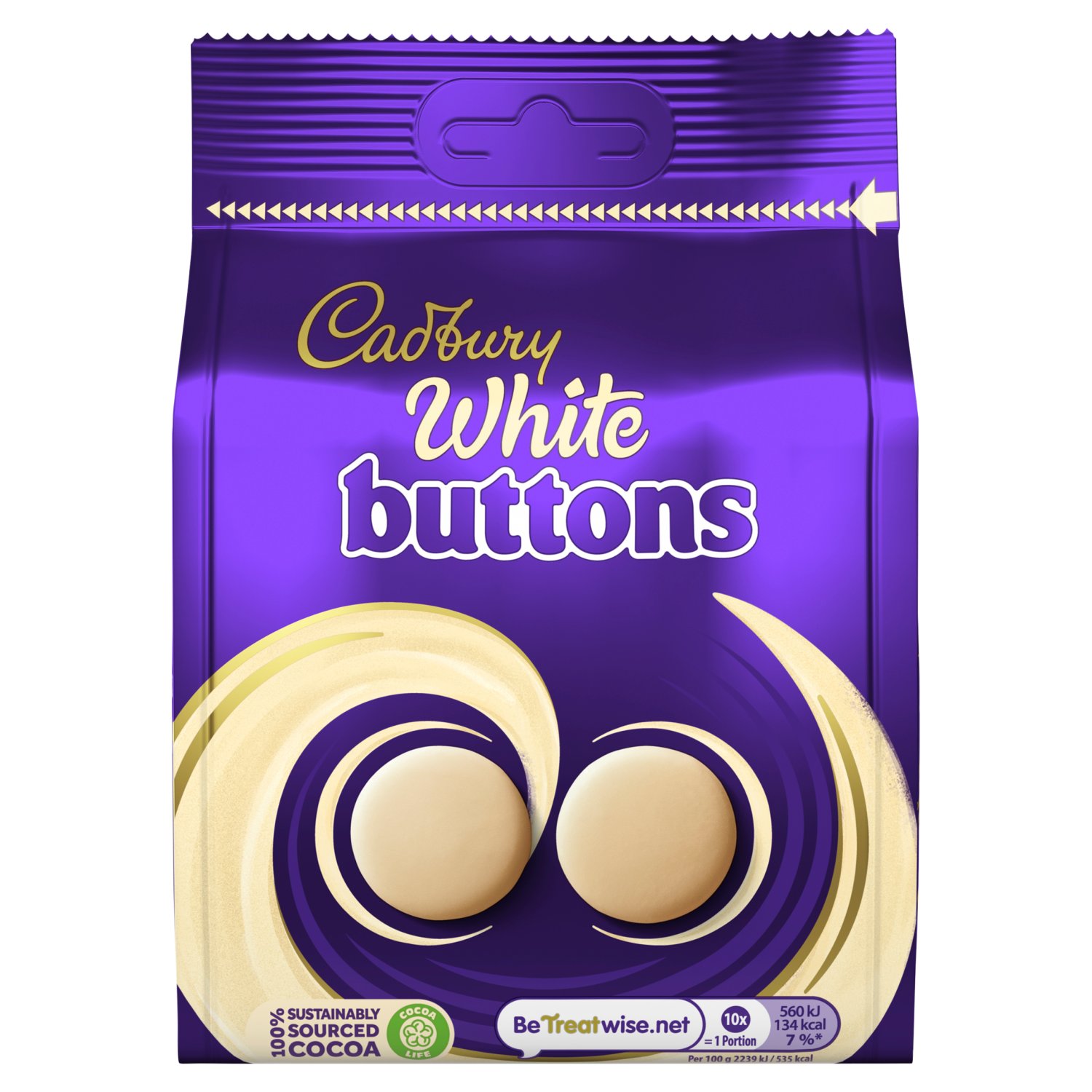 Cadbury Dairy Milk Giant White Chocolate Buttons Pouch (110 g)