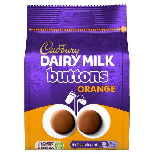 Cadbury Dairy Milk Giant Orange Chocolate Buttons Pouch (110 g)