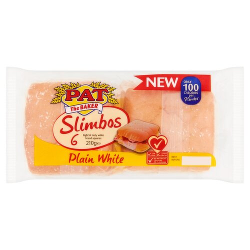 Pat The Baker Plain White Slimbos 6 Pack (230 g)