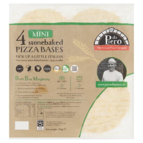 Pizza Da Piero Fresh Mini Bases 4 Pack (200 g)