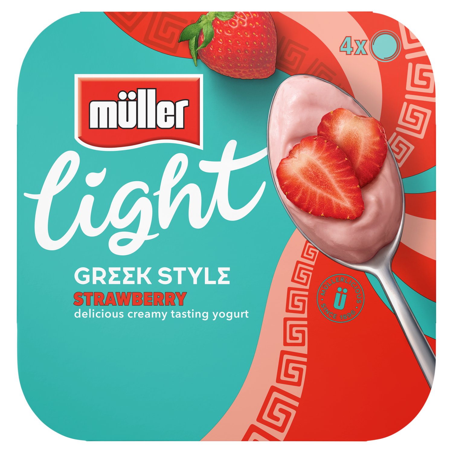 Muller Light Greek Style Strawberry Yogurt 4 Pack (115 g)