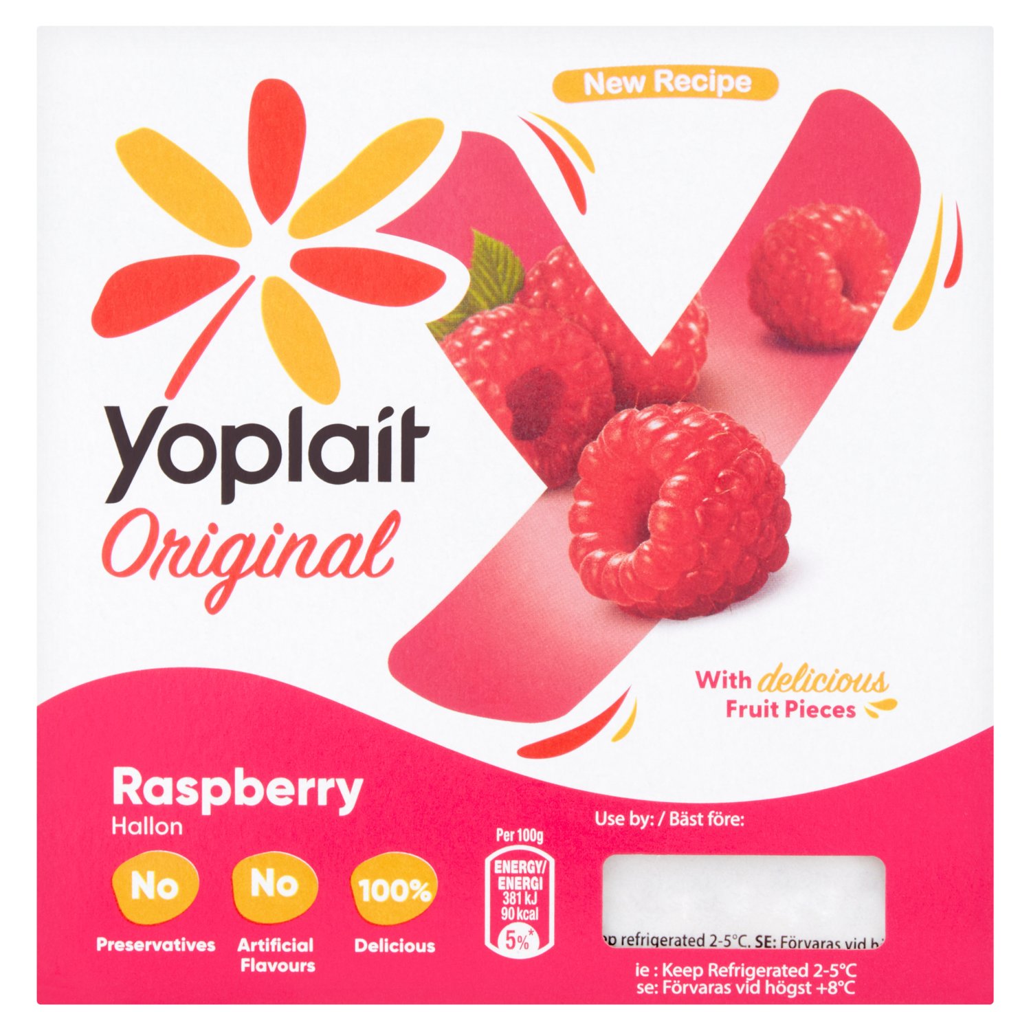 Yoplait Original Raspberry Yogurt 4 Pack (125 g)