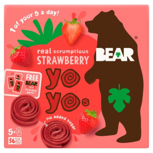 Bear Strawberry Yoyo Pure Fruit Rolls 5 Pack (100 g)