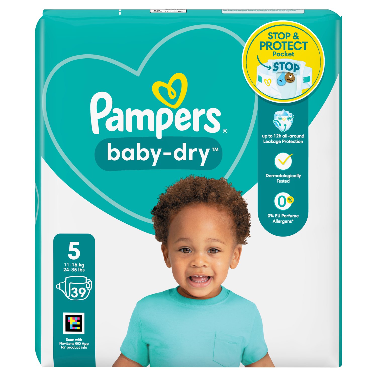 Pampers Baby-Dry Nappies Size 5 (39 Piece)