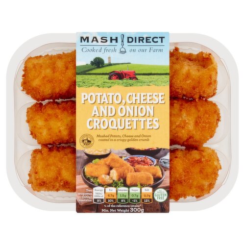Mash Direct Gluten Free Potato, Cheese & Onion Croquettes (300 g)